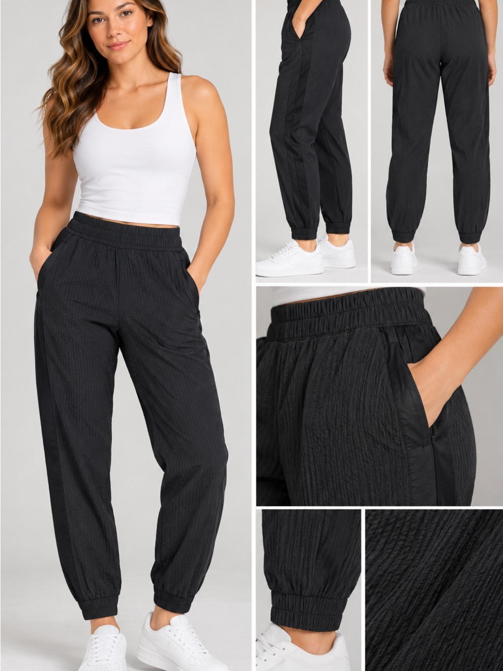 Athleta texted Brooklyn Joggers black size 6
